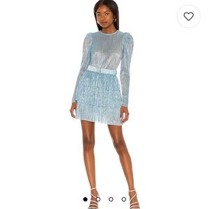 Sabrina Musayev x Revolve Shimmer Blue Mini Dress